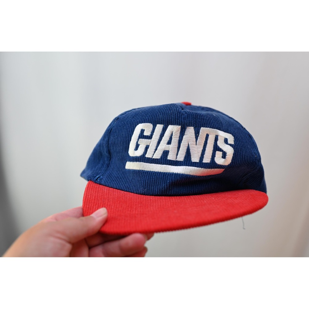 Vintage New York Giants Corduroy Hat NFL Starline Snapback Blue Red Cap